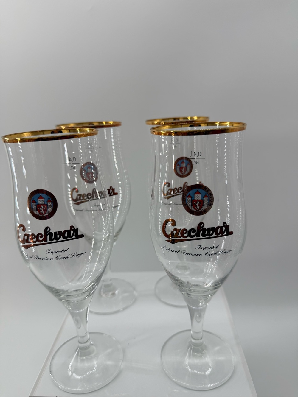Gold-Rimmed Beer Glass - Set of 4
